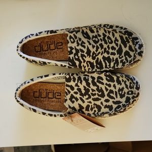 Hey Dude! Misty Woven Cheetah Gray size 9 NWT